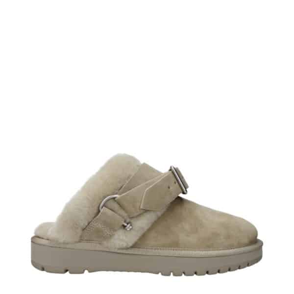 Burberry Green Leather Slippers Sandals