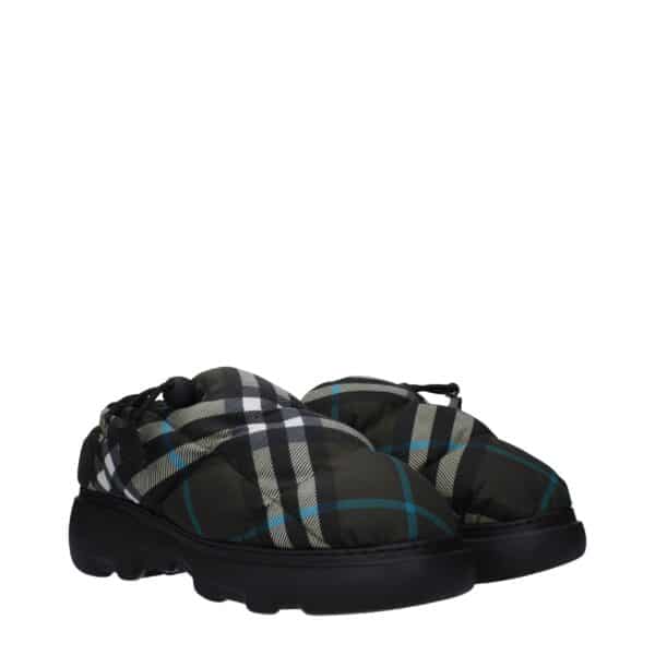 Burberry Green Fabric Slip-On Loafers – Image 2