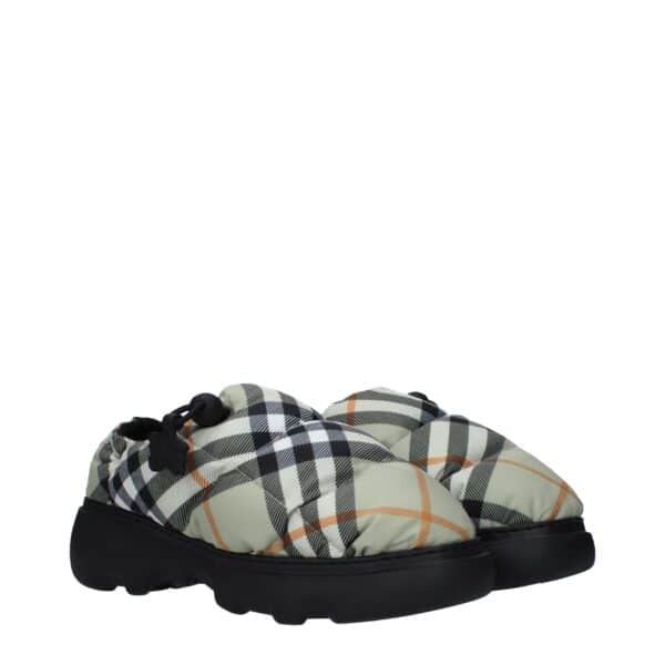 Burberry Green Fabric Slip-On Loafers – Image 2