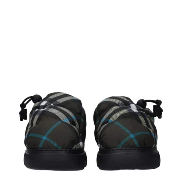Burberry Green Fabric Slip-On Loafers – Image 3