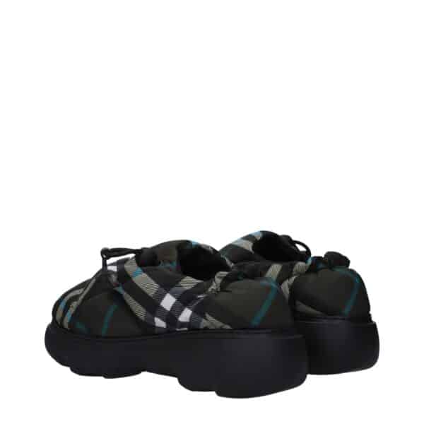 Burberry Green Fabric Slip-On Loafers – Image 4