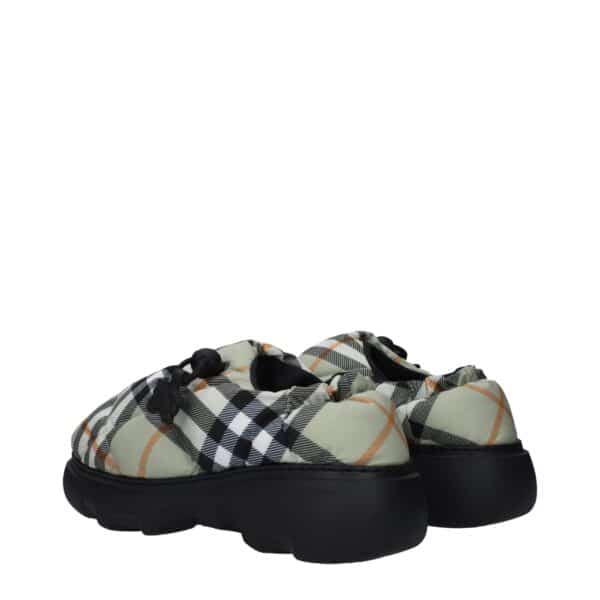 Burberry Green Fabric Slip-On Loafers – Image 4