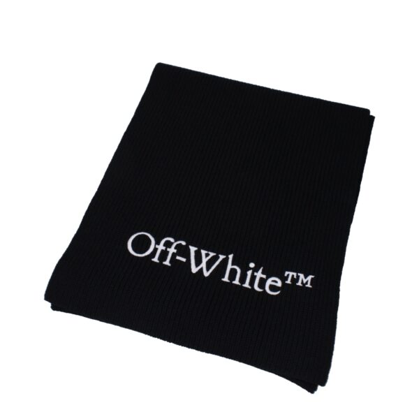 Off-White Black Wool Scarves – Image 2