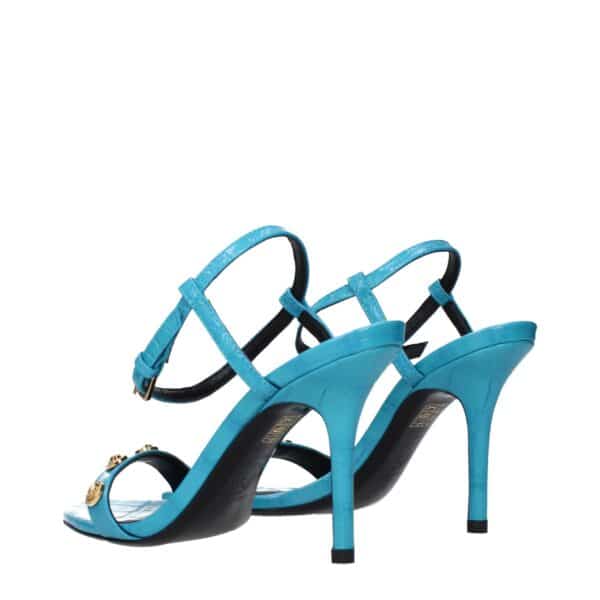Versace Blue Leather Stiletto Heels Sandals – Image 4
