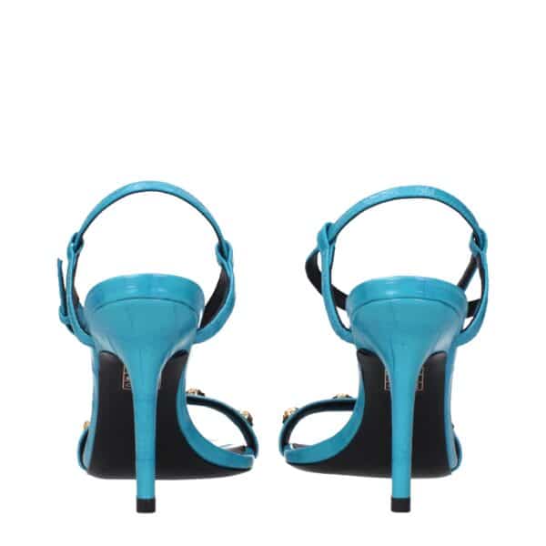 Versace Blue Leather Stiletto Heels Sandals – Image 5