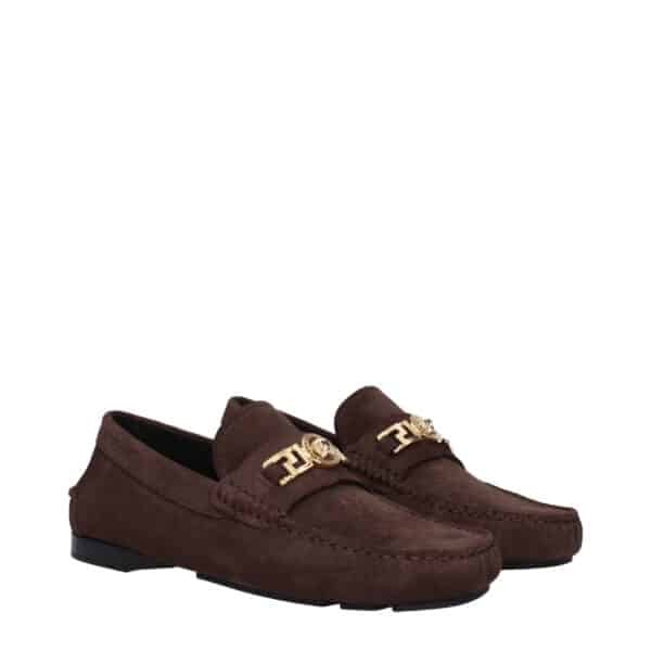 Versace Brown Leather Slip-On Loafers – Image 2