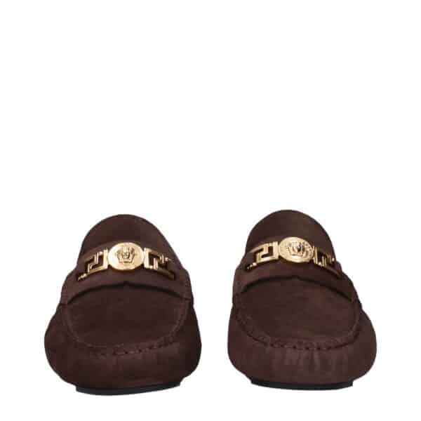 Versace Brown Leather Slip-On Loafers – Image 3