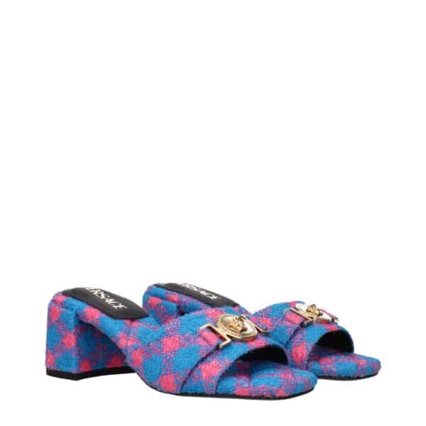 Versace Blue Fabric Platforms – Image 2