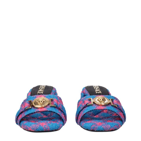 Versace Blue Fabric Platforms – Image 3