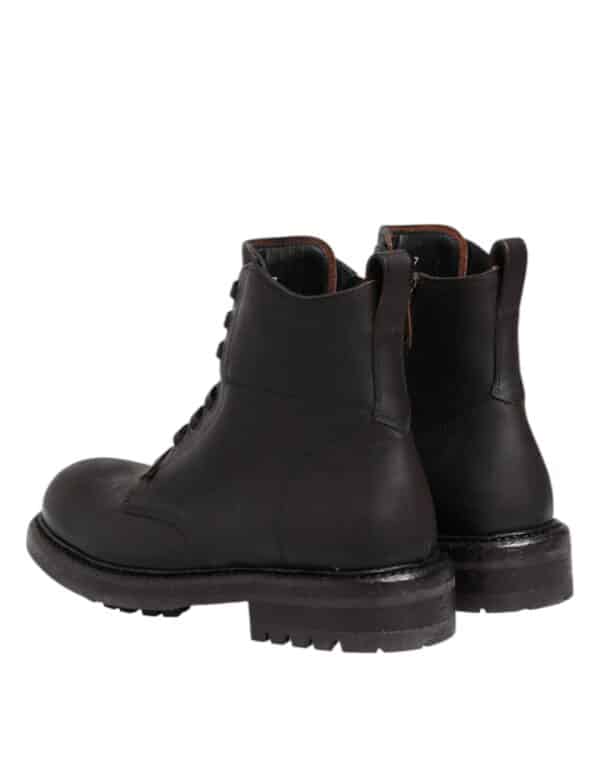 Dolce & Gabbana Dark Brown Leather Lace Up Mid Calf Boots Shoes – Image 5