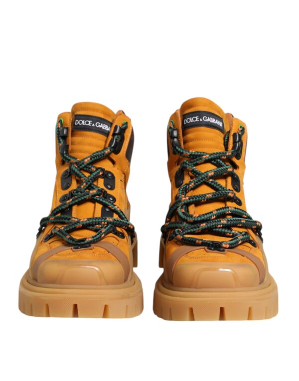 Dolce & Gabbana Orange Lace Up Trekking Ankle Boots Shoes – Image 2