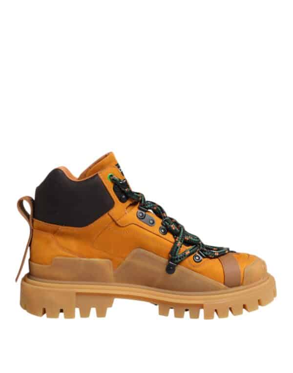 Dolce & Gabbana Orange Lace Up Trekking Ankle Boots Shoes – Image 7