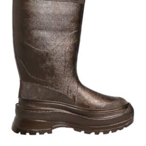 Dolce & Gabbana Metallic Brown Pull On Rain Boots Shoes