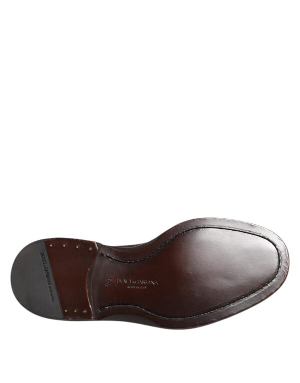 Dolce & Gabbana Brown Velvet Lace Up Oxford Dress Shoes – Image 8
