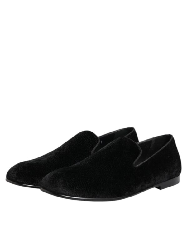 Dolce & Gabbana Black Jacquard Loafers Formal Men Dress Shoes – Image 4