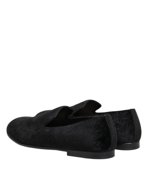 Dolce & Gabbana Black Jacquard Loafers Formal Men Dress Shoes – Image 5