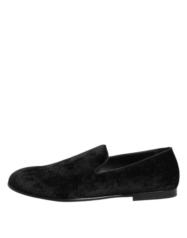 Dolce & Gabbana Black Jacquard Loafers Formal Men Dress Shoes – Image 6