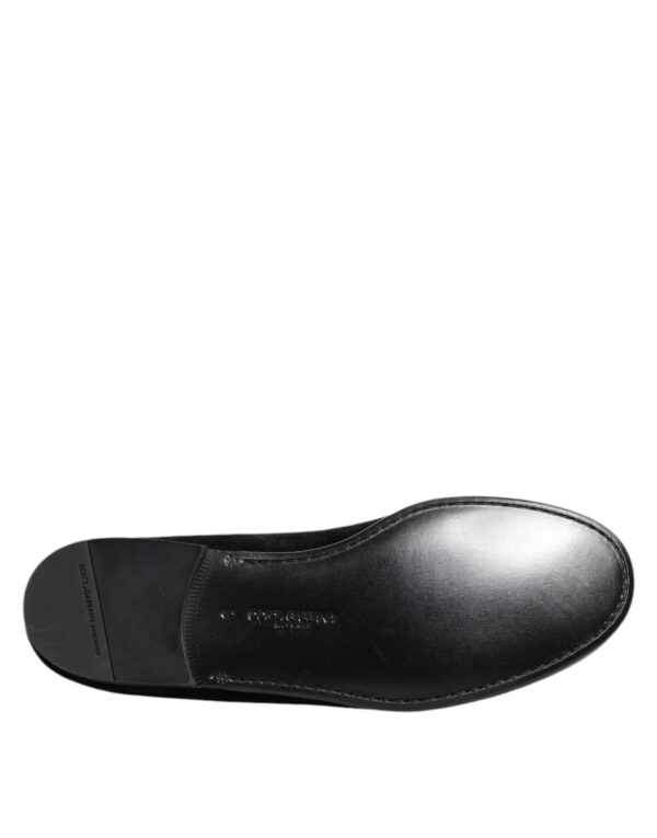 Dolce & Gabbana Black Jacquard Loafers Formal Men Dress Shoes – Image 8