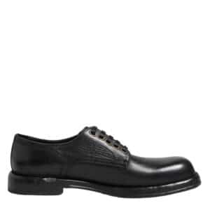 Dolce & Gabbana Black Leather Lace Up Derby Formal Shoes