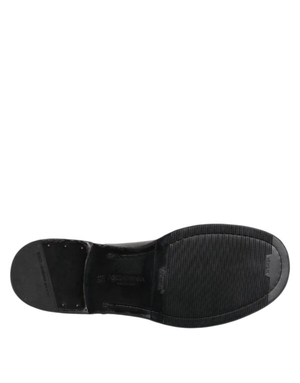Dolce & Gabbana Black Leather Lace Up Derby Formal Shoes – Image 8