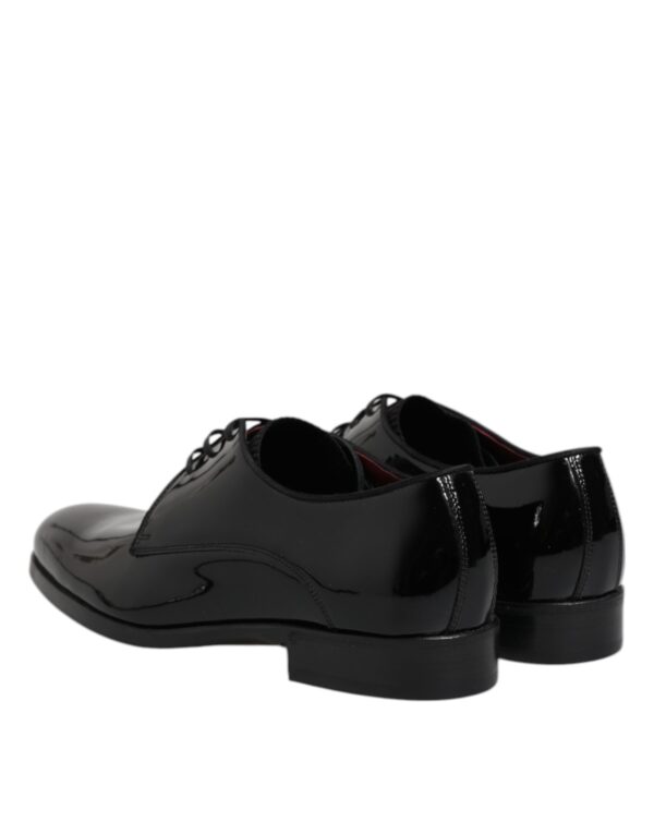 Dolce & Gabbana Black Leather Lace Up Men Derby Formal Shoes – Image 5
