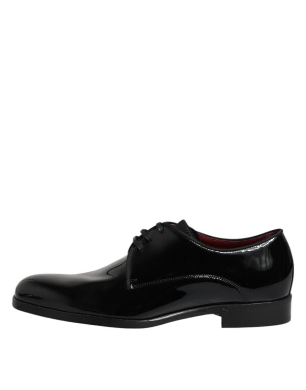 Dolce & Gabbana Black Leather Lace Up Men Derby Formal Shoes – Image 6