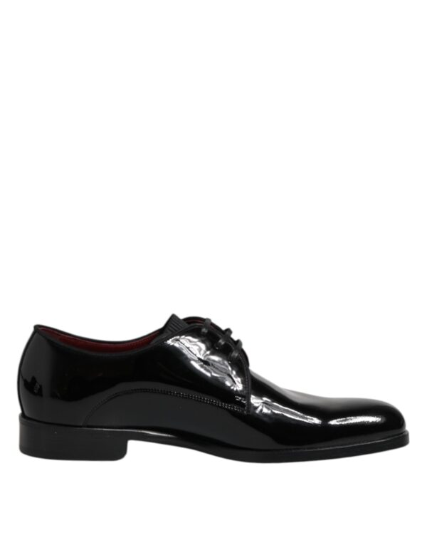 Dolce & Gabbana Black Leather Lace Up Men Derby Formal Shoes – Image 7