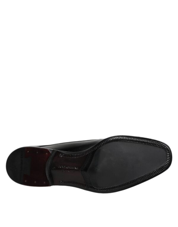 Dolce & Gabbana Black Leather Lace Up Men Derby Formal Shoes – Image 8