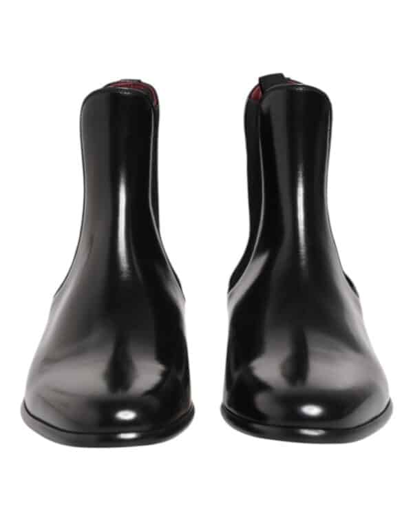Dolce & Gabbana Black Chelsea Slip On Mid Calf Boots Shoes – Image 2