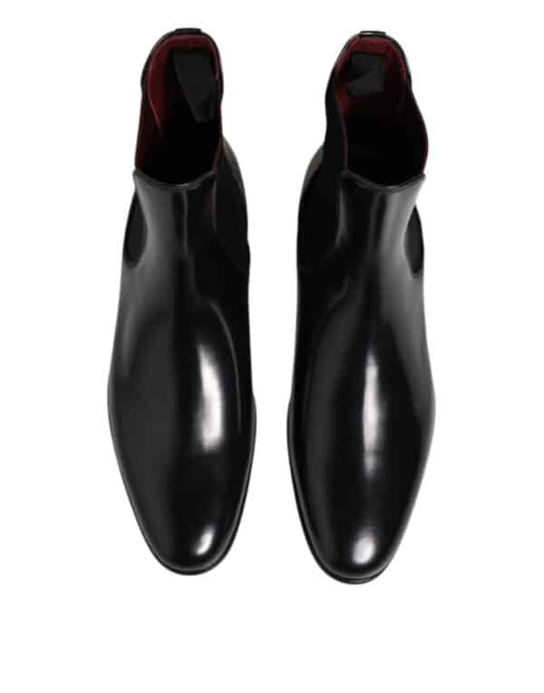 Dolce & Gabbana Black Chelsea Slip On Mid Calf Boots Shoes – Image 3