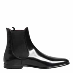 Dolce & Gabbana Black Chelsea Slip On Mid Calf Boots Shoes