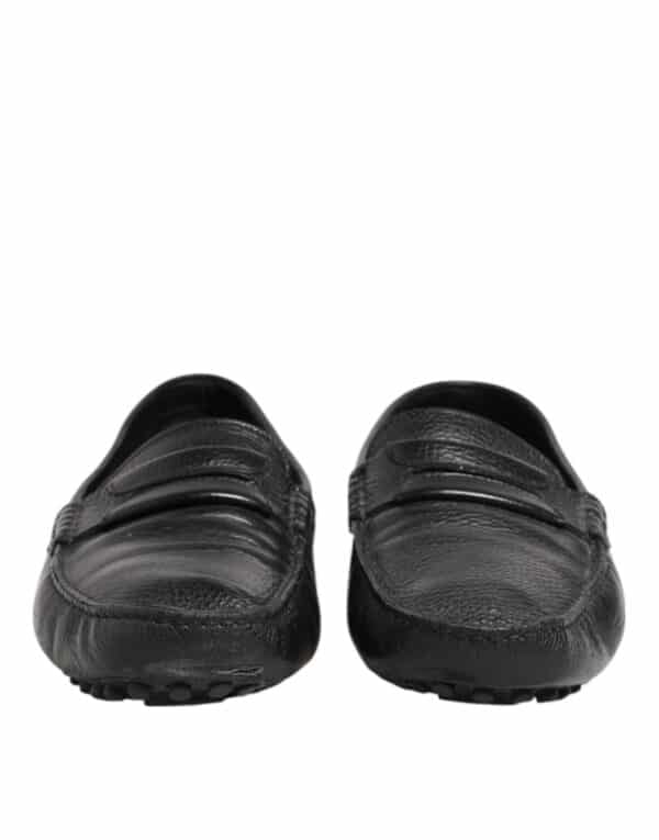 Dolce & Gabbana Black Leather Slip On Mocassin Loafer Shoes – Image 2