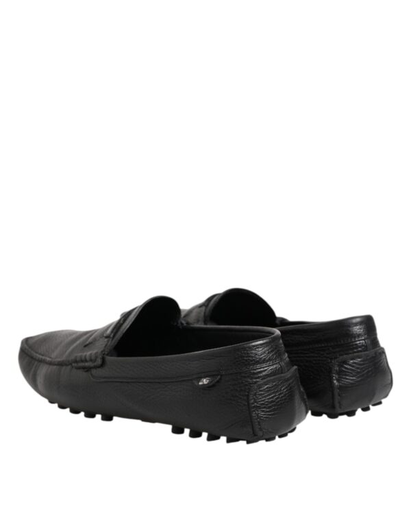 Dolce & Gabbana Black Leather Slip On Mocassin Loafer Shoes – Image 5