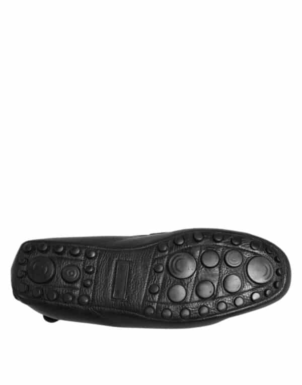 Dolce & Gabbana Black Leather Slip On Mocassin Loafer Shoes – Image 8