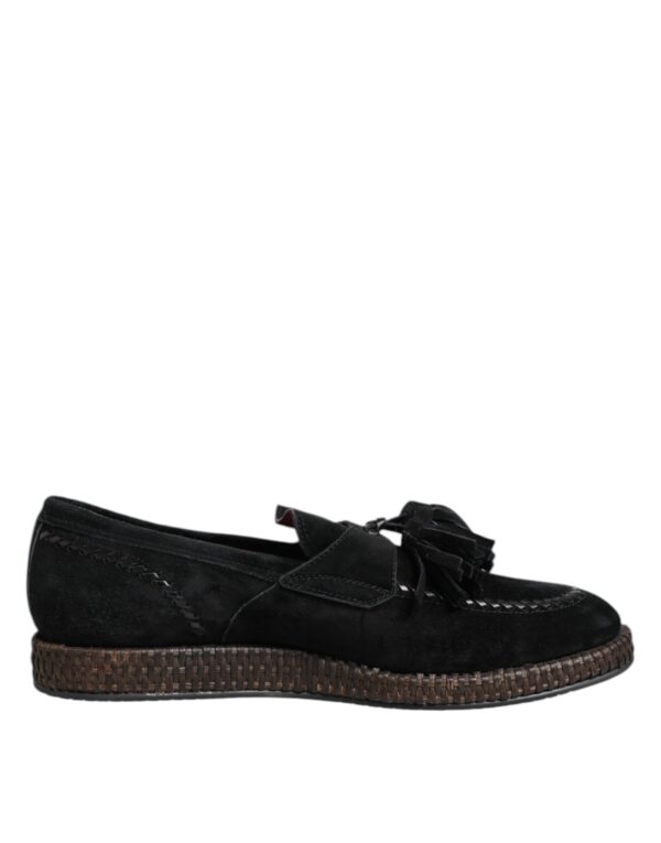 Dolce & Gabbana Black Suede Tassel Embellished Loafers Shoes – Image 7