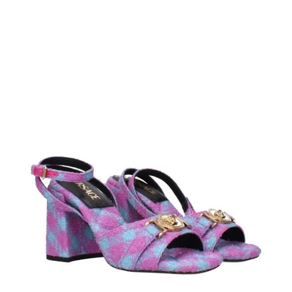 Versace Pink Fabric Platforms – Image 2