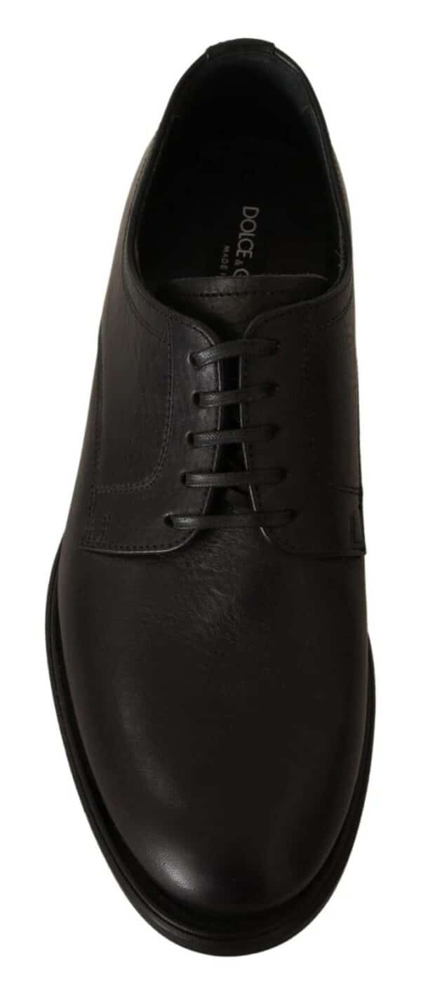 Dolce & Gabbana Black Lace Up Leather Men Formal Derby Shoes – Image 2