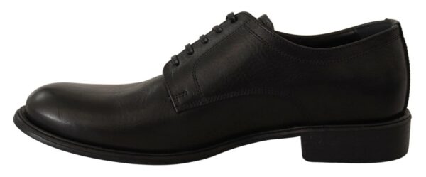 Dolce & Gabbana Black Lace Up Leather Men Formal Derby Shoes – Image 4