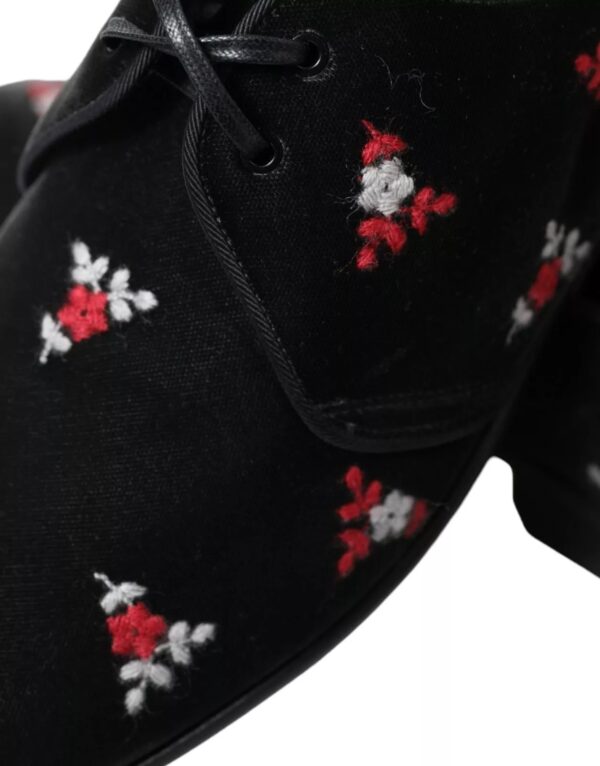 Dolce & Gabbana Black Floral Velvet Formal Dress – Image 8
