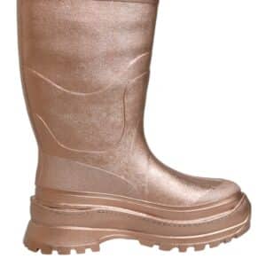 Dolce & Gabbana Metallic Gold Pull On Rain Boots Shoes