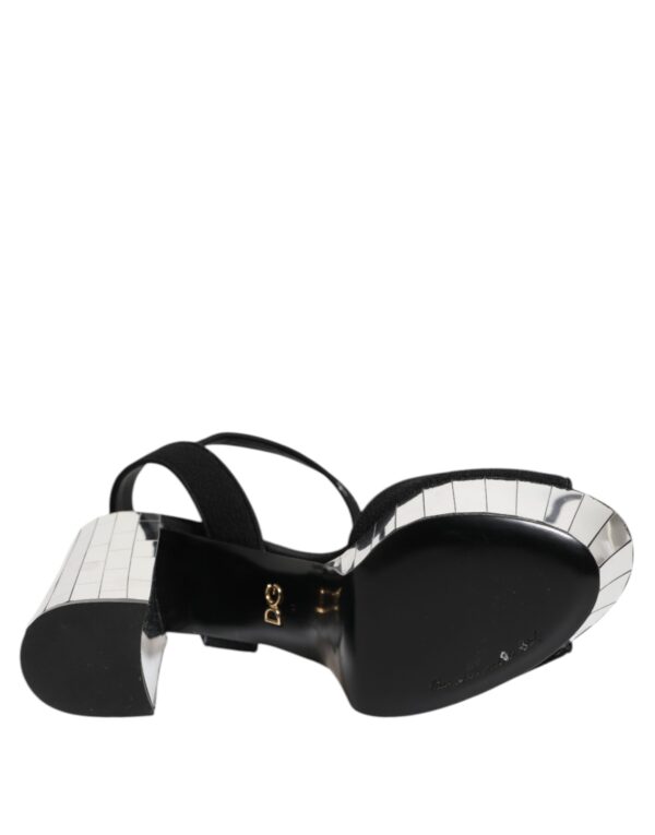 Dolce & Gabbana Black Crystal Ankle Strap Keira Sandal Shoes – Image 8