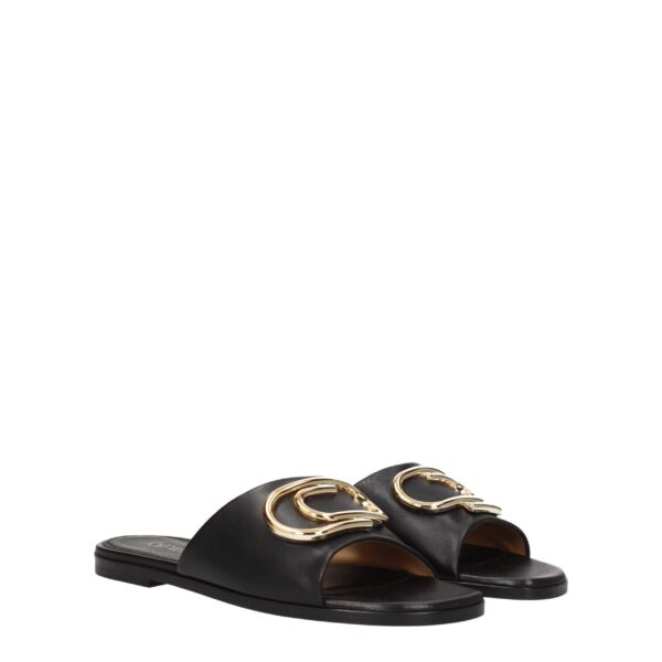 Off-White Black Leather Slippers Sandals – Image 2