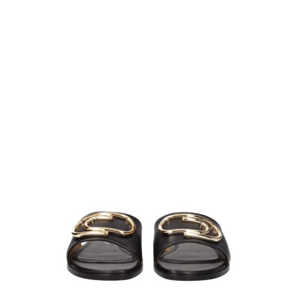 Off-White Black Leather Slippers Sandals – Image 3