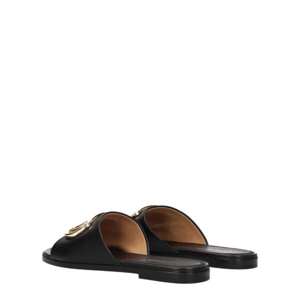 Off-White Black Leather Slippers Sandals – Image 4