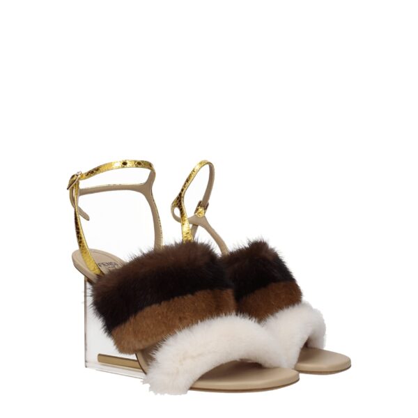Fendi Brown Mink Strap-Ons Sandals – Image 2