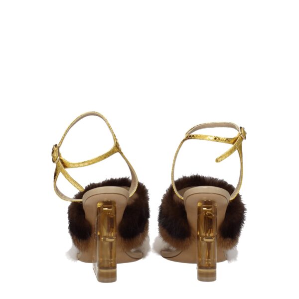 Fendi Brown Mink Strap-Ons Sandals – Image 4