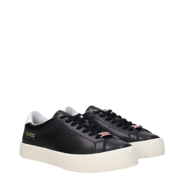 Kenzo Black Leather Low Tops – Image 2