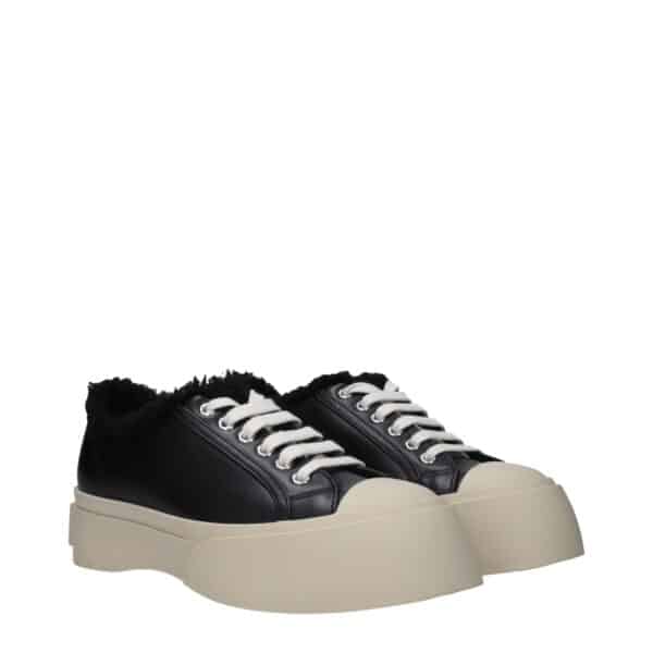 Marni Black Leather Chunky Sneakers – Image 2