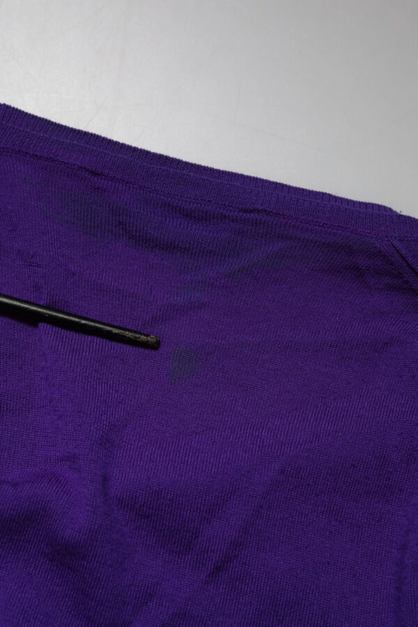 Dolce & Gabbana Purple Wool Knit V-neck Cardigan Sweater – Image 7