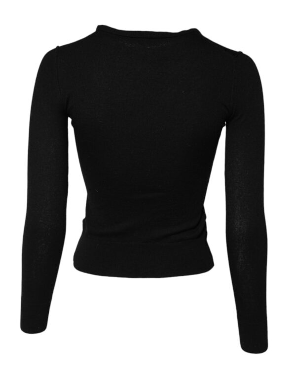 Dolce & Gabbana Black STAFF Round Neck Cardigan Sweater – Image 3